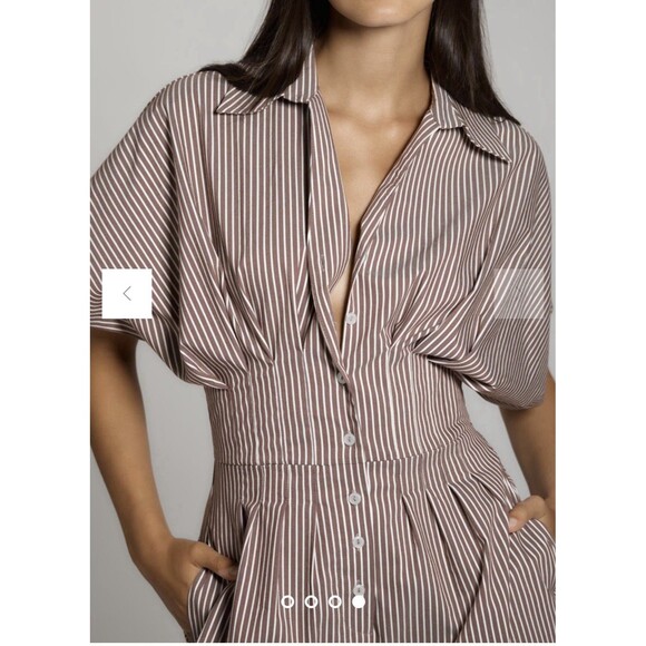 Anthropologie The Tobie Exquise Pleated Romper Sz L Brown NWT - Picture 8 of 11